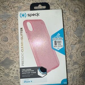 Speck Presidio Glitter Case for iPhone X - Pink